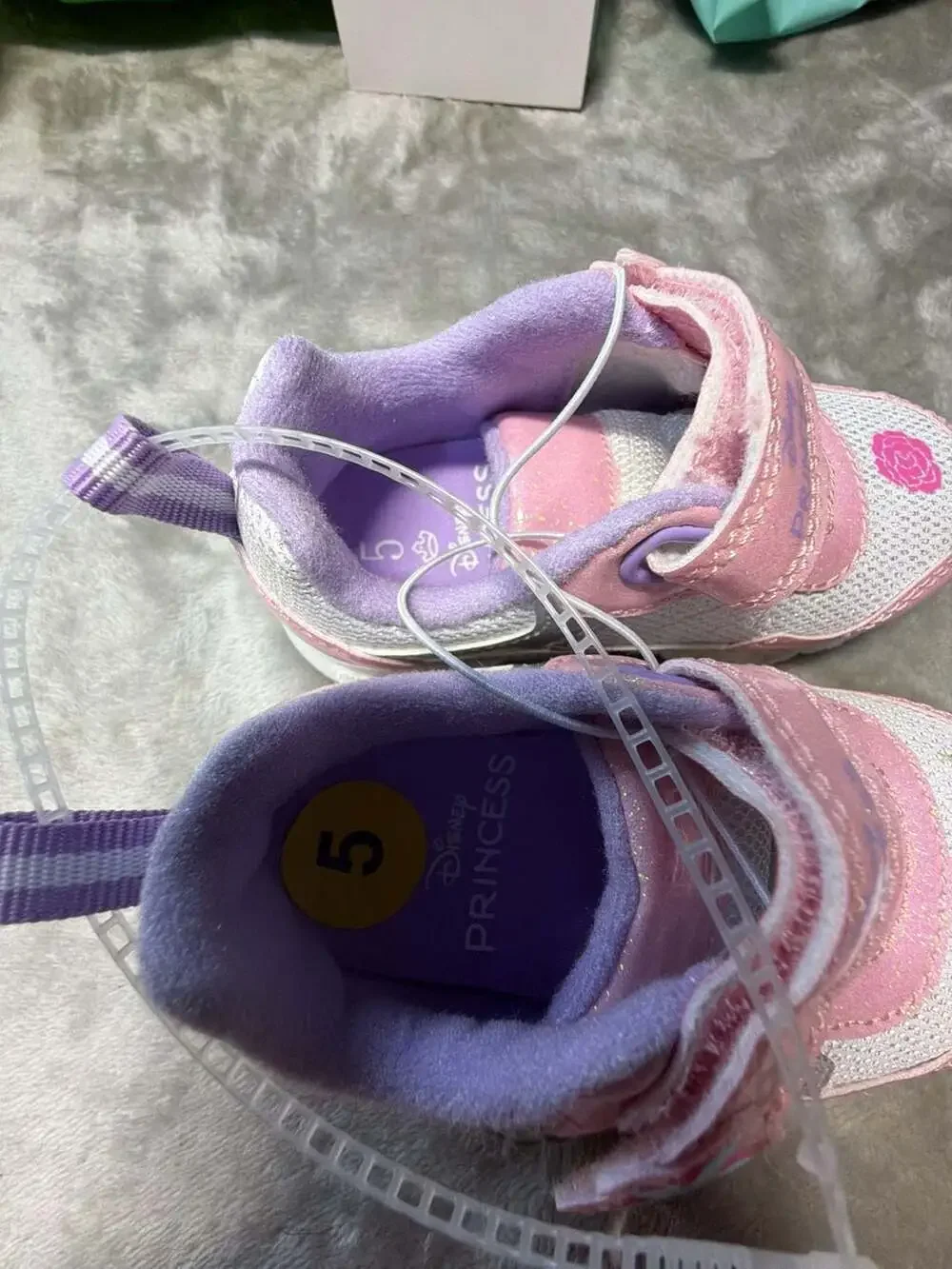 Disney Princess Toddler Girls Light-Up Athletic Sneakers with Hook and Loop Stra